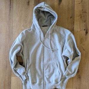 Brandy Melville Oversized Gray Zip-Up Hoodie